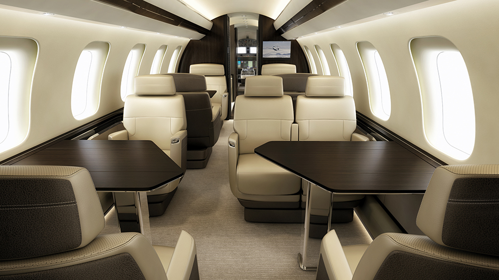 Bombardier aircraft fly up to 7,700nm with a flight time of up to 17 hours non-stop, offering seamless and time-efficient travel. With purpose-built cabin space, these aircraft are designed for ultimate comfort and productivity in-flight. Bombardier manufactures two leading aircraft families – Challenger and Global, both come with facilities for fine dining on board. Bombardier aircraft accommodate up to 14 passengers seated or 8 sleeping.