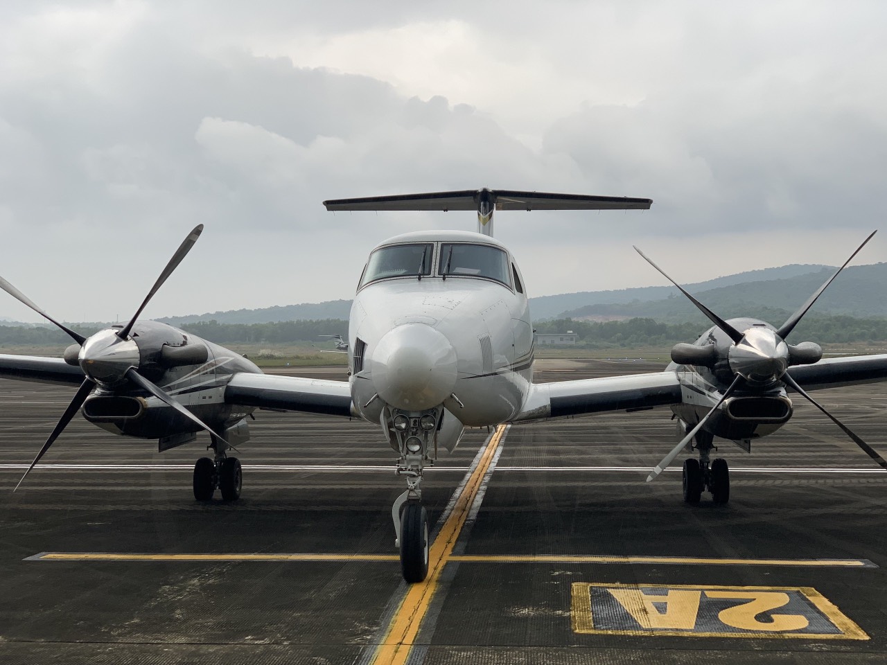 King Air 350 landed at the Phu Quoc International Airport - Vietnam Air Charter Company